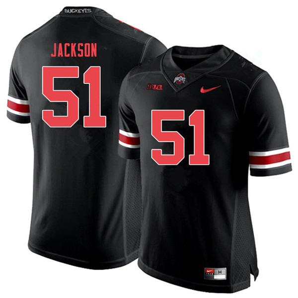 Ohio State Buckeyes #51 Antwuan Jackson Men NCAA Jersey Black Out